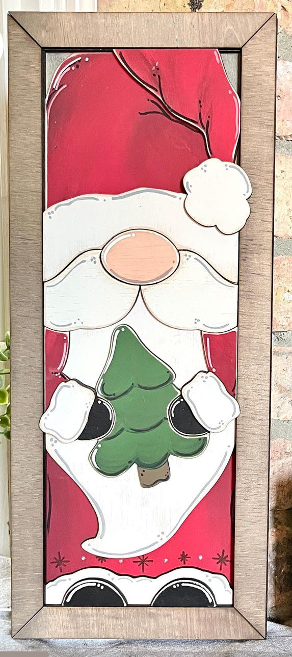 Framed Gnome Santa Sign