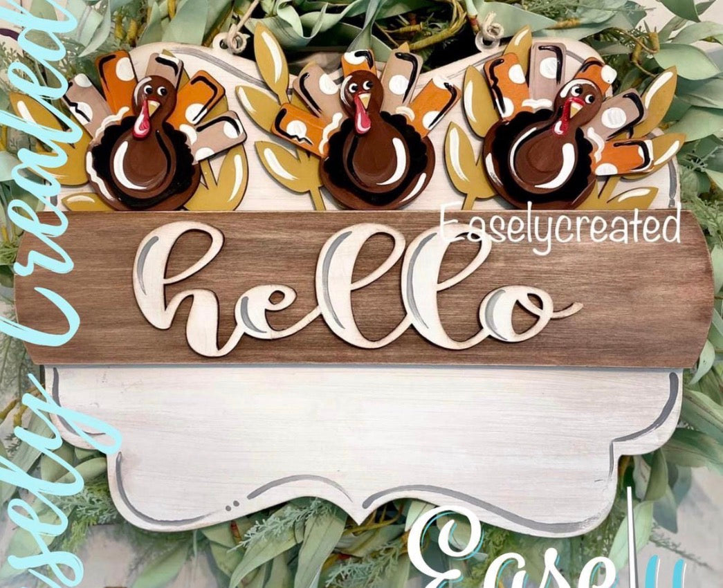Turkey Insert for the Scalloped Interchangeable Sign (Copy)