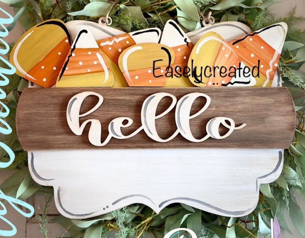 Candy Corn Insert for Scalloped Interchangeable Sign
