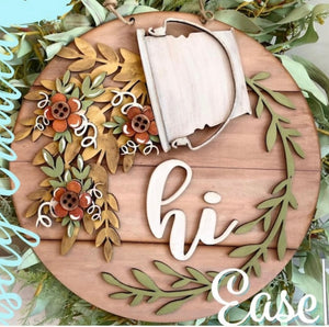 Fall Flowers INSERT ONLY for the 12” HI Sign (Base piece sold separately)