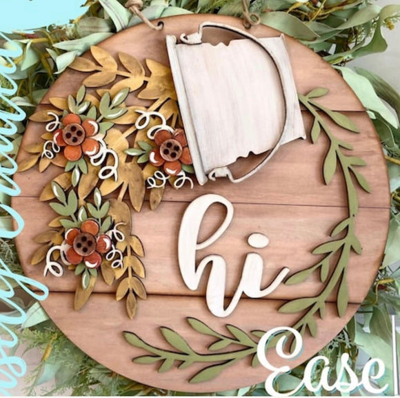 Fall Flowers INSERT ONLY for the 12” HI Sign (Base piece sold separately)