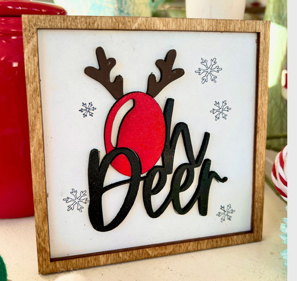 Framed “Oh Deer” Sign