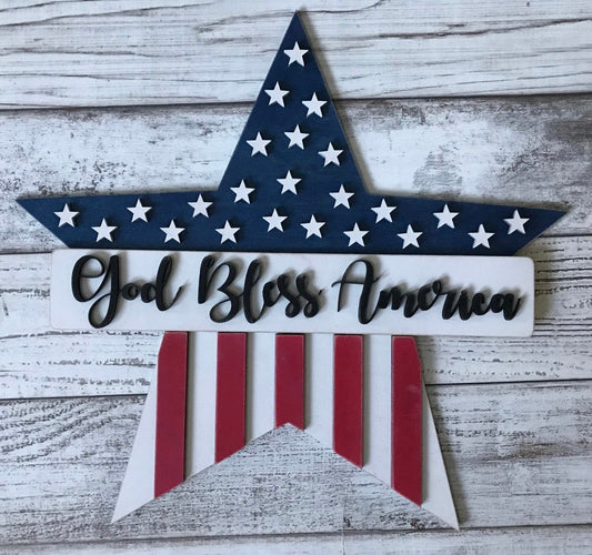Patriotic Star Sign (with choice of wording)