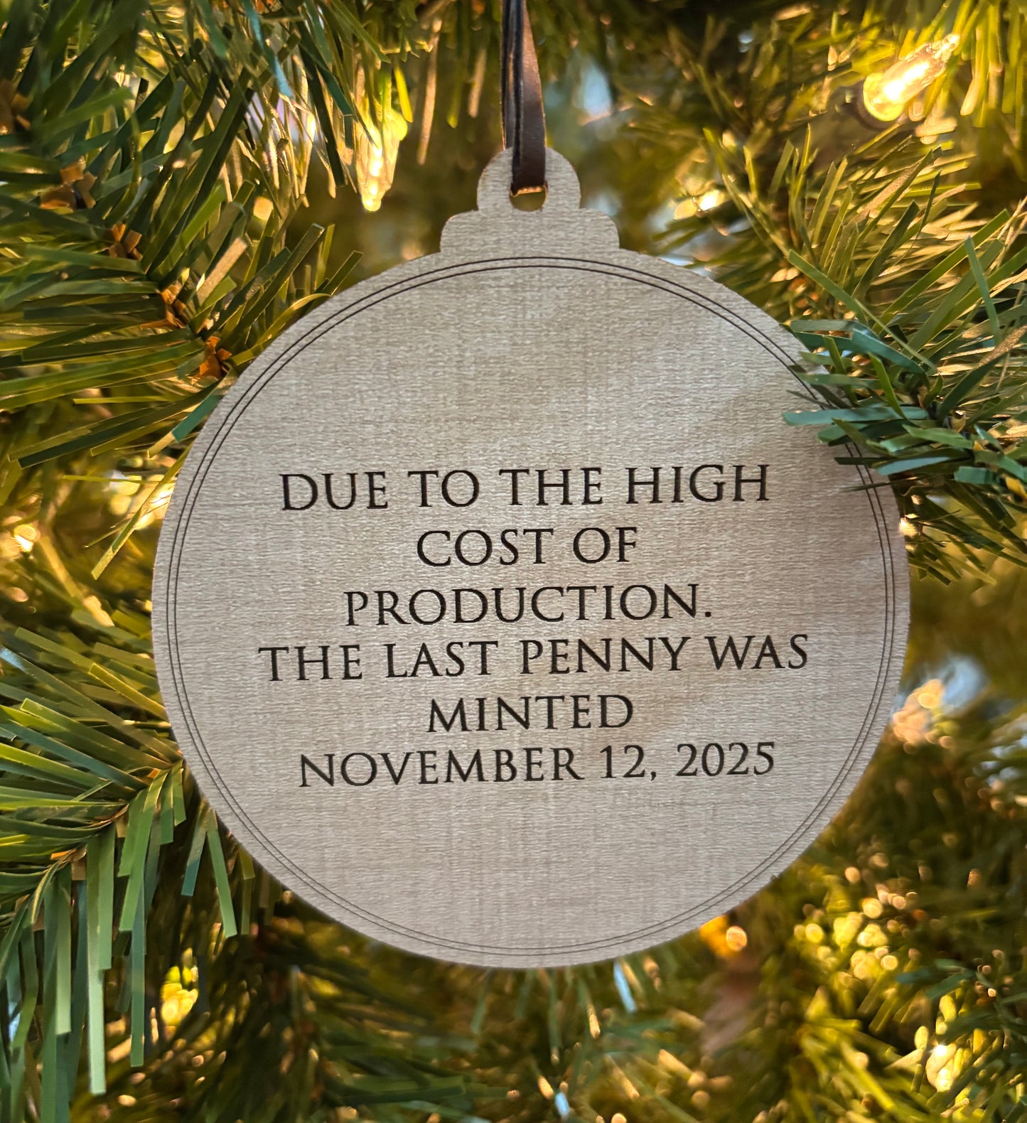 The Year We Lost Our Cents - 2025 Penny Keepsake Ornament