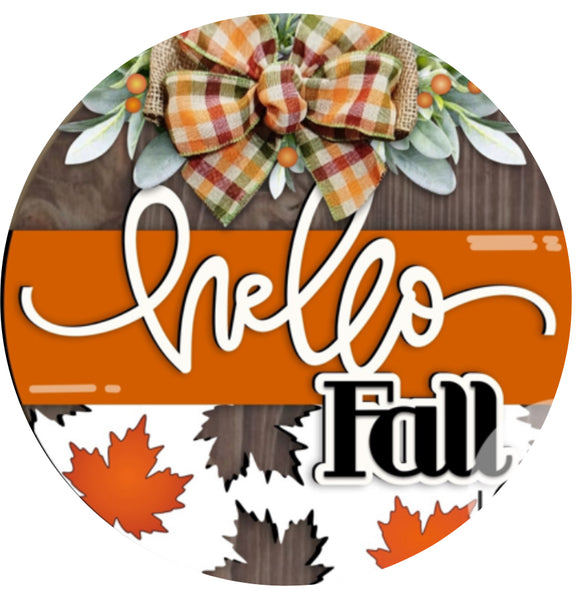 12” Hello Fall Sign