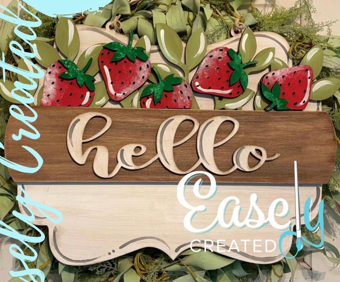 Strawberry Insert for Scalloped Interchangeable Sign