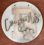12” Burlington Cougars School Spirit Sign
