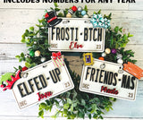 Funny License Plate Ornaments Set #2