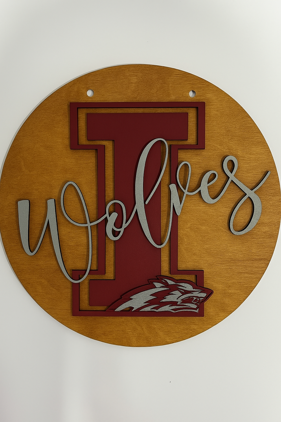 12” Idalia Wolves School Spirit Sign