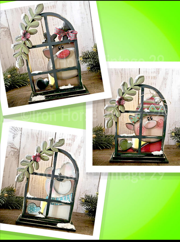 Christmas Windowpane Shelf Sitters