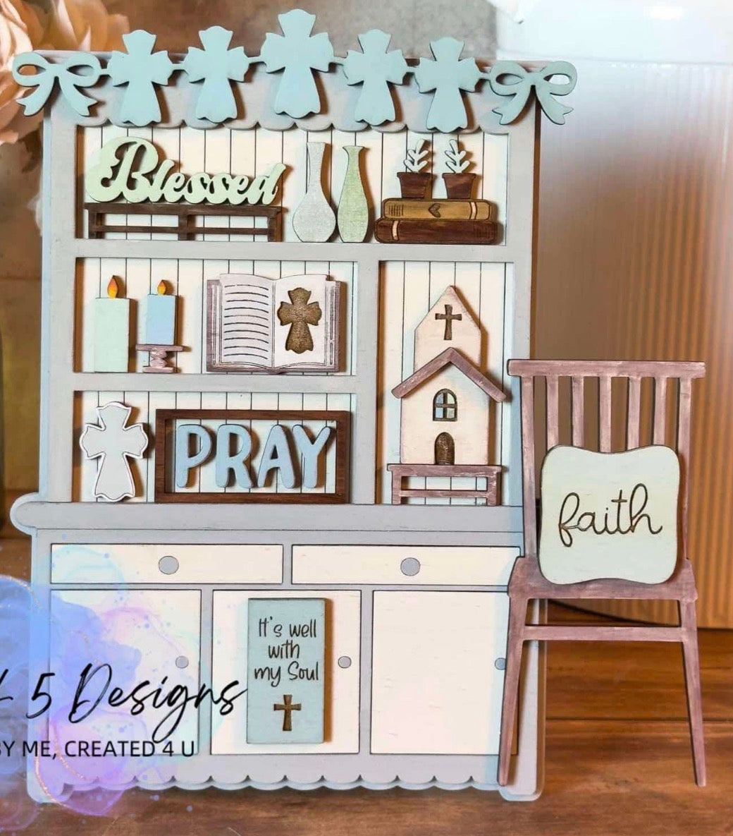 Little Hutch Shelf Sitters (15 variations- teacher, pray, bookworm, fall, coffee, sewing, plants, baking, farmhouse, Halloween, Thanksgiving, Spring, Police, Fire and Faith.)
