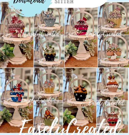 Cupcake-A-Month Insert Set for the Mini Cake Stand.  (Stand sold separately)