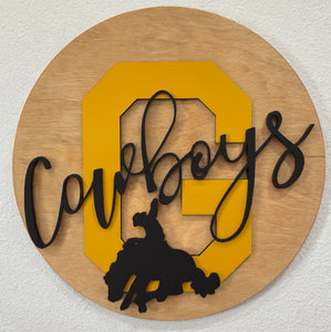 12” Goodland Cowboys School Spirit Sign