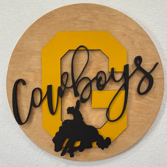 12” Goodland Cowboys School Spirit Sign