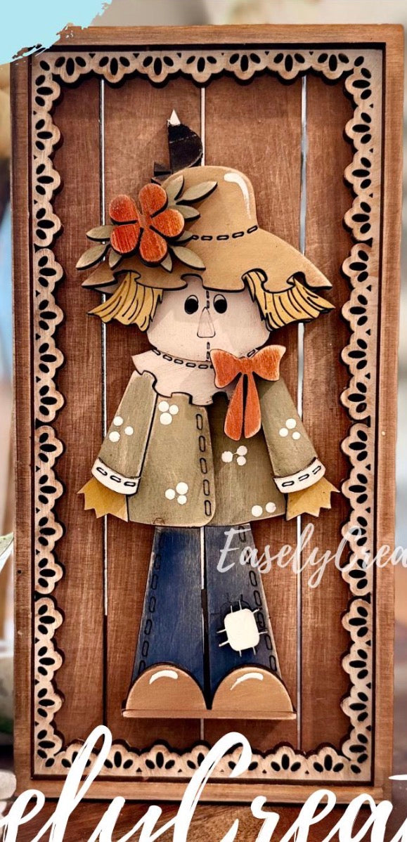 Framed Lace Scarecrow