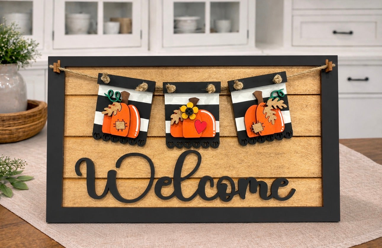 Fall Patch Pumpkin Mini Banner Interchangeable Insert Only