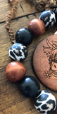 “Heifer Please” Black, Brown and Animal Print Wristlet Keychain