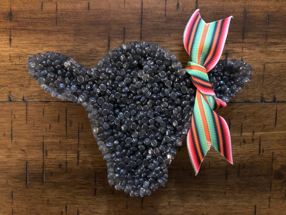 Car Freshie - Cow Head w/ Serape Bow (Cactus Blossom Scent)