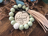 Boho Wristlet Keychain with choice of design
