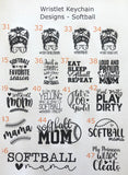 CREATE YOUR OWN - Baseball/Softball Wristlet Keychain (All wristlets- All designs)