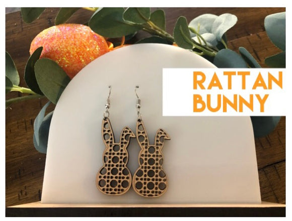 Rattan Bunny Earrings