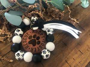 Pawprint Wristlet Keychain with choice of design