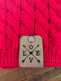 Richardson Cable Knit Beanie with Patch: Initial Monogram, Name or Stock Design