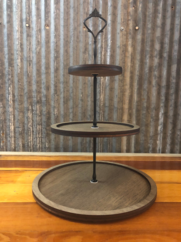 Wooden Tiered Tray Stand