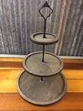 Wooden Tiered Tray Stand