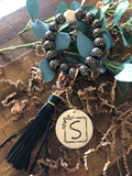 Black Cheetah Monogram Wristlet Keychain